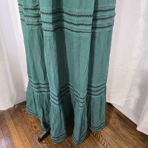Boden Trim Detail Maxi Dress Deep Forest Green US 2 Womens Spring Photos Boho - Picture 4 of 12